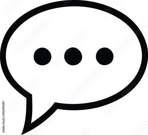 Speech Bubble Icon with Ellipsis – Messaging and Communication Symbol Illustration