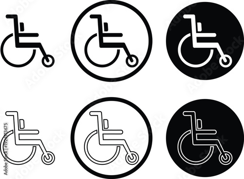 International symbol of access wheelchair icons set
