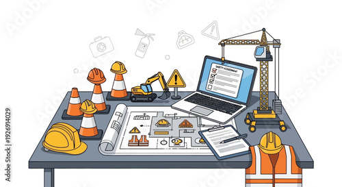 Construction Project Planning and Management Tools Displayed.