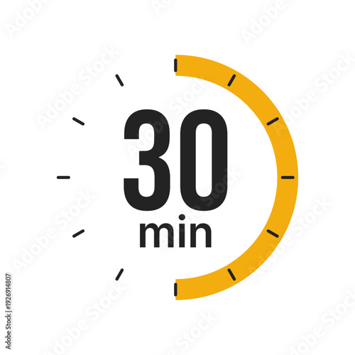 30 minute timer icon for countdown and time management