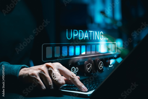 Quadro su tela Update software application upgrade technology concept