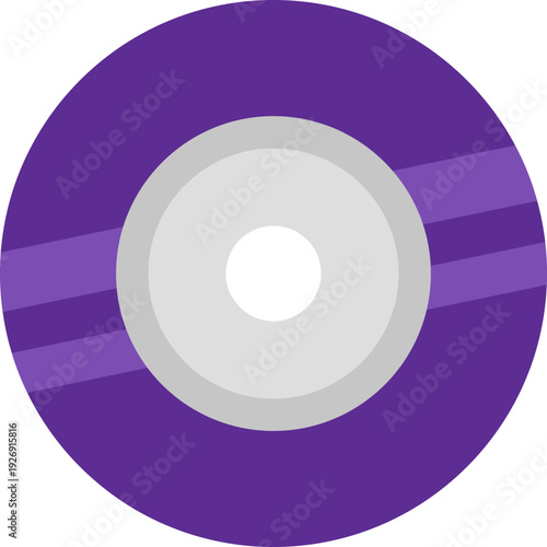 Flat Simple Disc Record Music Vinyl Decorative Element Graphic