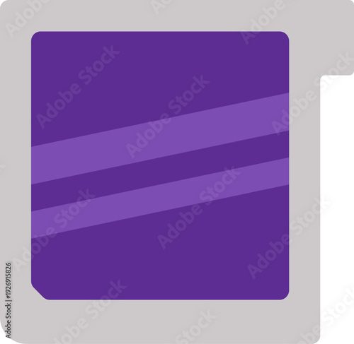 Flat Design Purple Blank Instant Film Camera Graphic Element for Scrapbooking
