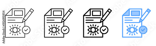 Eye Test Icon Different Style Outline Collection Set 