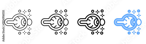 Eye Anatomy Icon Different Style Outline Collection Set 