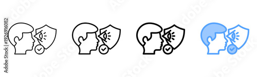 Sight Protection Icon Different Style Outline Collection Set 