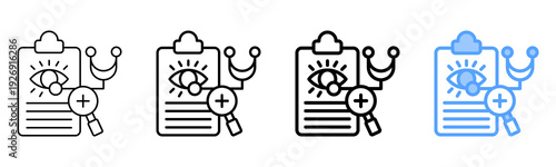 Eye Diagnosis Icon Different Style Outline Collection Set 