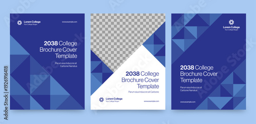 College Brochure Cover Template, University Prospectus Booklet Education Cover Front Page