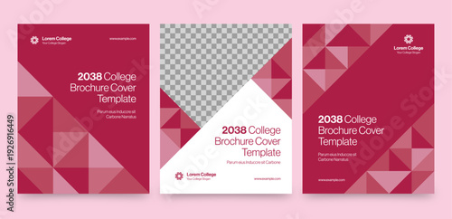 College Brochure Cover Template, University Prospectus Booklet Education Cover Front Page
