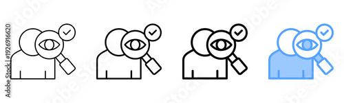 Ocular Check Icon Different Style Outline Collection Set 