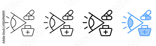 Eye Treatment Icon Different Style Outline Collection Set 