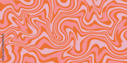 Psychedelic trippy y2k retro background swirl. Simple vector illustration. Groovy wave print. Vintage background. Psychedelic groovy spiral