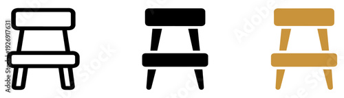 wooden chair stool icon