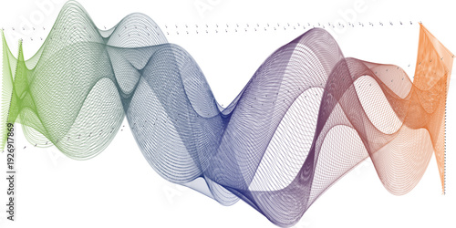 abstract blue wave line on the white background image, unique pattern graphics element, modern summer creative gradient effect on the line vector illustration, futuristic technological canvas template