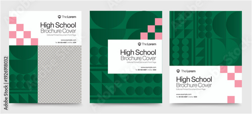 High School Brochure Cover Template for School Prospectus, Catalog & Flyer Poster Layout