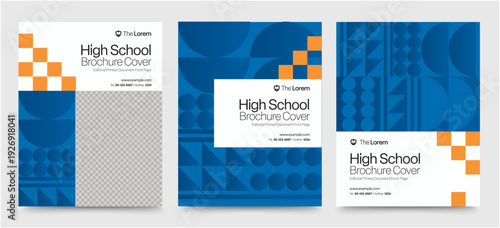 High School Brochure Cover Template for School Prospectus, Catalog & Flyer Poster Layout