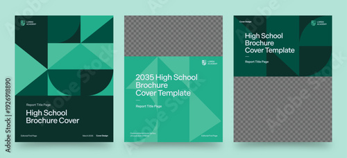 Education Brochure Cover Template for School Prospectus, Report Cover Layout