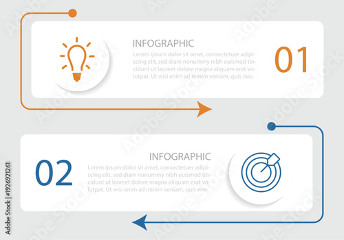 Business meeting and brainstorming. Idea and business concept for teamwork. Mind map infographic template. Presentation business infographic template with 2 options. 
