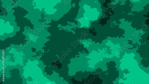 Vector Abstract camouflage design in varying shades of emerald green, creating an intricate pattern Design
