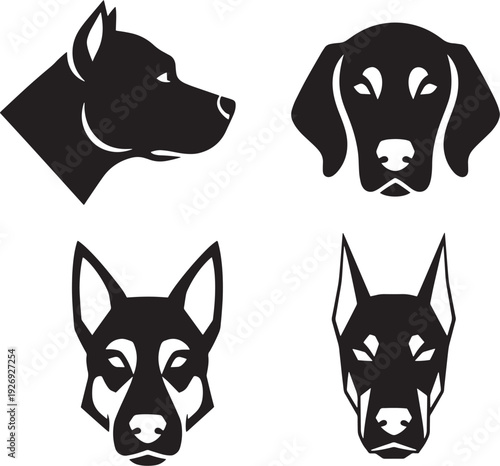 Dogs Silhouettes Against White