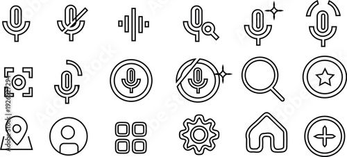 set of vector icons black and white 