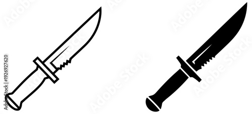military hunting knife blade icon