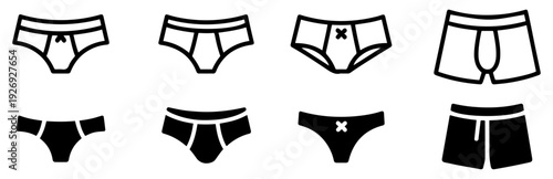 women underwear bikini icon set