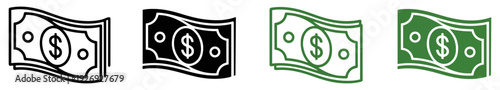 dollar cash money stack icon