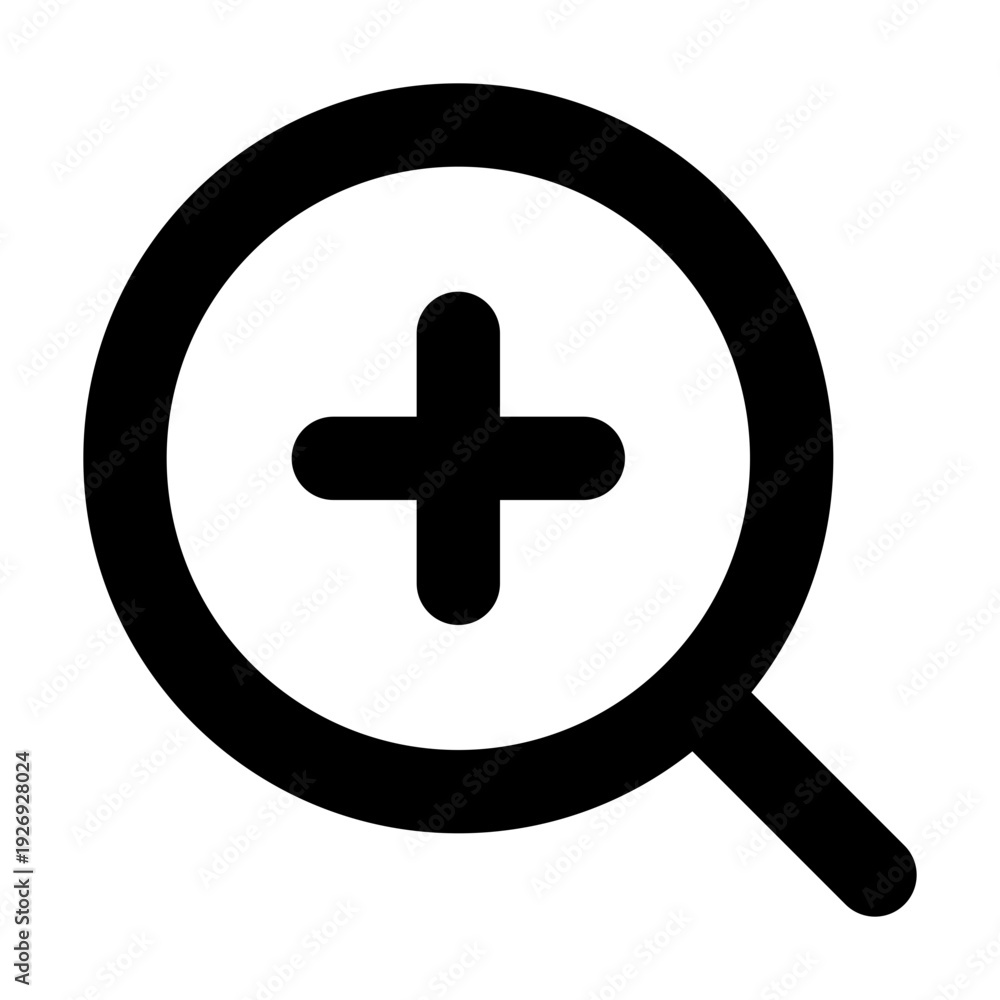 Obraz premium Zoom In Magnifying Glass UI Icon