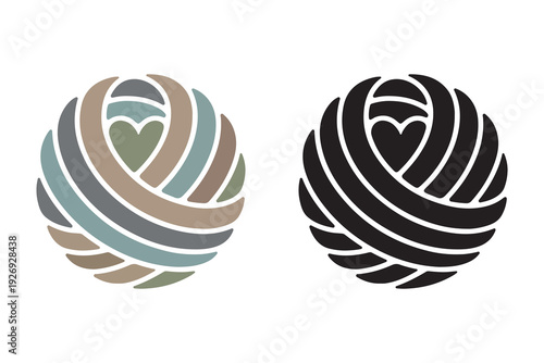 Stylized Wool Ball Icon Design for Crochet and Handmade Fashion