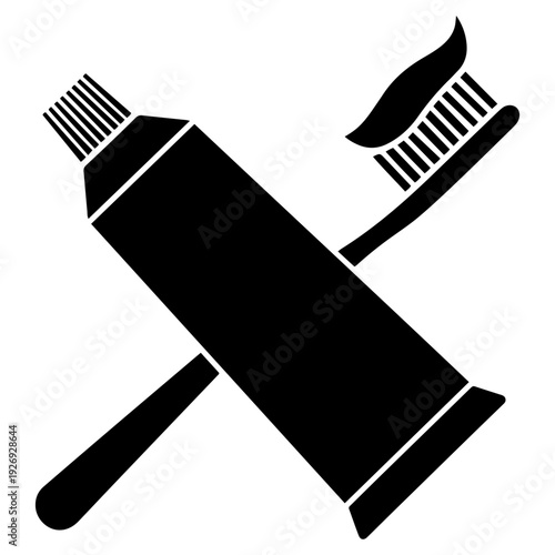 toothpaste toothbrush dental vector icon