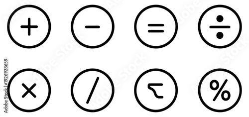 calculator math buttons vector icons