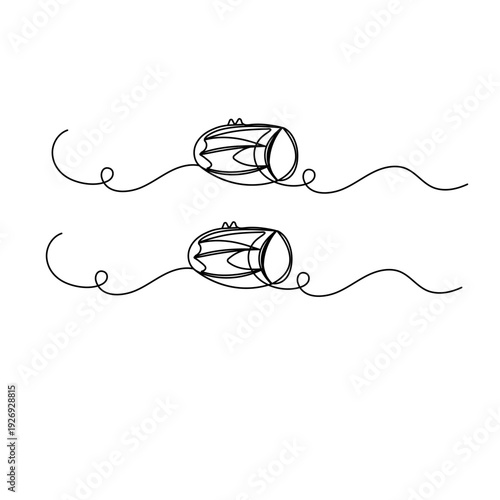 Traditional Bengali dhak drum minimalist one-line vector
