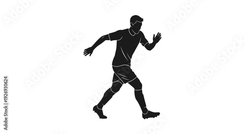 Vector illustration of a male athlete in dynamic motion, showcasing sports action and athleticism from a side viewpoint in a minimalist environment