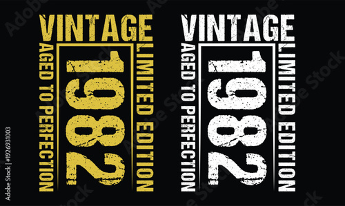 vintage 1982 aged to perfection t shirt design