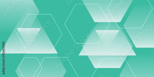 Mint green hexagon pattern background looks like honeycomb vector illustration modern graphic lighting effect.