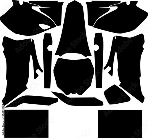 YZ250F Dirt Bike Graphics Kit Template - Full Body Vector Wrap