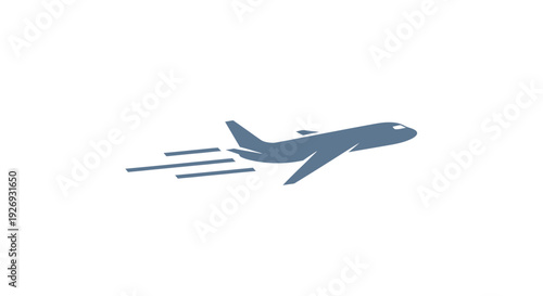 Airplane flying through the air quickly.