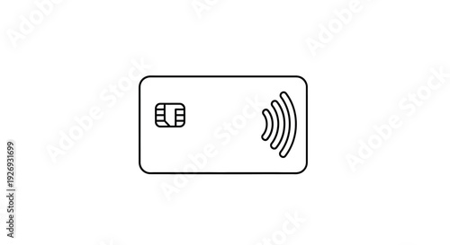 Contactless payment card with chip technology.