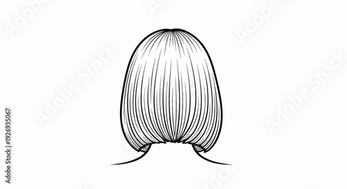 Stylized illustration of a bob haircut, viewed from behind