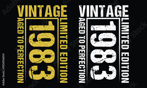 vintage 1983 aged to perfection birthday t shirt design