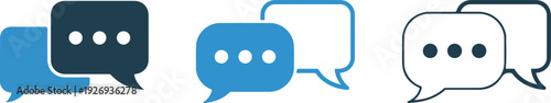 Collection of various colored speech bubbles with dots  chat icons for communication