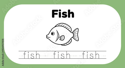 Fish tracing worksheet for preschool kids