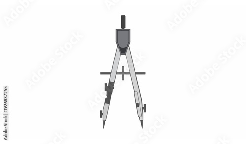 Geometric drafting compass vector illustration for architecture and technical design