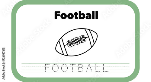 Football tracing worksheet for kids education