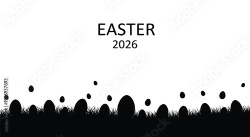 Easter 2026 is celebrated with decorated eggs scattered on the grass.