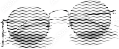 fashion object black white monochrome sunglasses glasses halftone pattern poster print
