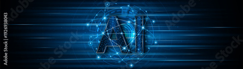 Digital technology of the future. AI icon or artificial intelligence symbol. Future advanced artificial intelligence technology circuit board concept