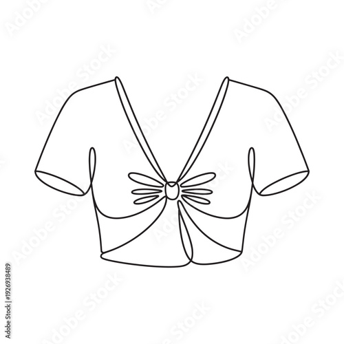 Simple line drawing of a bolero jacket or cropped shrug