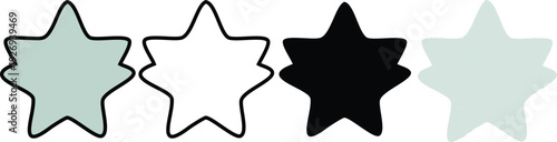 Star shapes set isolated on transparent background simple graphic elements award and recognition symbols for design vector illustration